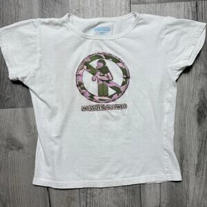 Vintage Y2K Pinup No Boys Allowed Women’s Baby Tee Size small